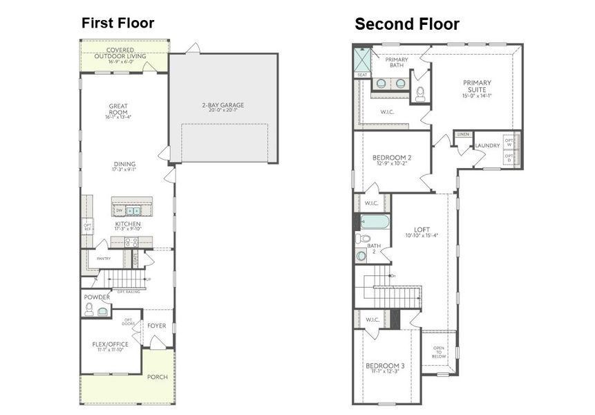 2D floor plan layout for the Saffron by Tri Pointe Homes in Garden Collection at Union Park, Little Elm, TX (Image 3). 2D floor plan layout for the Saffron by Tri Pointe Homes in Garden Collection at Union Park, Little Elm, TX (Image 3).