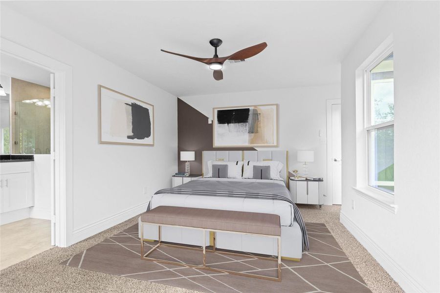 Here is another inviting angle of the primary suite showing how spacious and comfortable it is. A room like this easily becomes a quiet retreat after a busy day. When a home feels this welcoming it might be time to take the next step. *Virtually staged* Here is another inviting angle of the primary suite showing how spacious and comfortable it is. A room like this easily becomes a quiet retreat after a busy day. When a home feels this welcoming it might be time to take the next step. *Virtually staged*