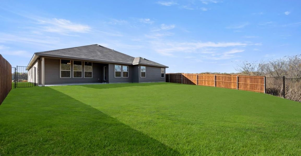 Representative exterior photo of a completed home built from the Hampton II by Impression Homes in Mountain Valley, Burleson, TX (Image 24). Representative exterior photo of a completed home built from the Hampton II by Impression Homes in Mountain Valley, Burleson, TX (Image 24).