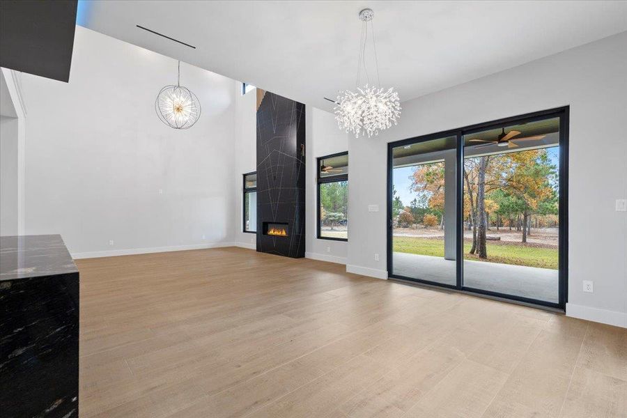 Center Kitchen Island and open concept Living - Dining areas. Center Kitchen Island and open concept Living - Dining areas.