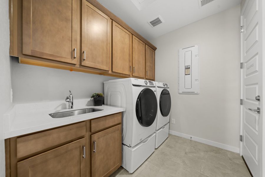 Laundry Room | Radiance Floorplan | Elara at Moonlight | New Homes in Maricopa, AZ by Landsea Homes Laundry Room | Radiance Floorplan | Elara at Moonlight | New Homes in Maricopa, AZ by Landsea Homes