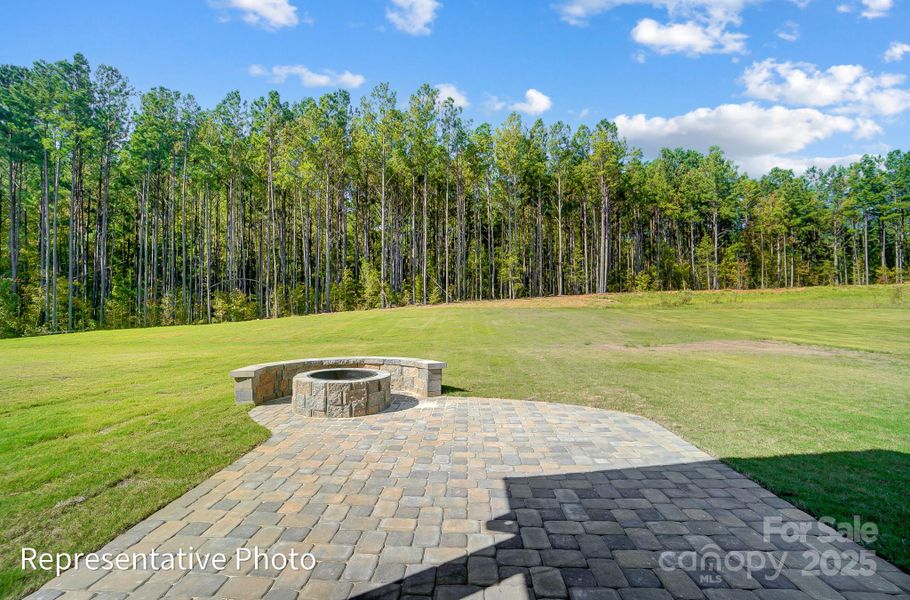 Paver Patio with Firepit and Seating Wall