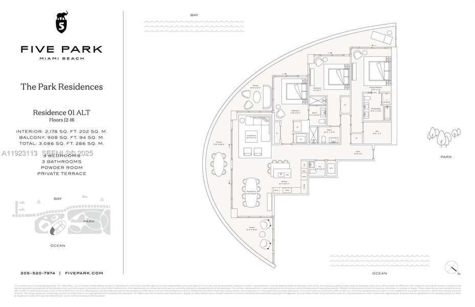 2D floor plan layout of this home in Five Park, Miami Beach, FL (Image 2). 2D floor plan layout of this home in Five Park, Miami Beach, FL (Image 2).