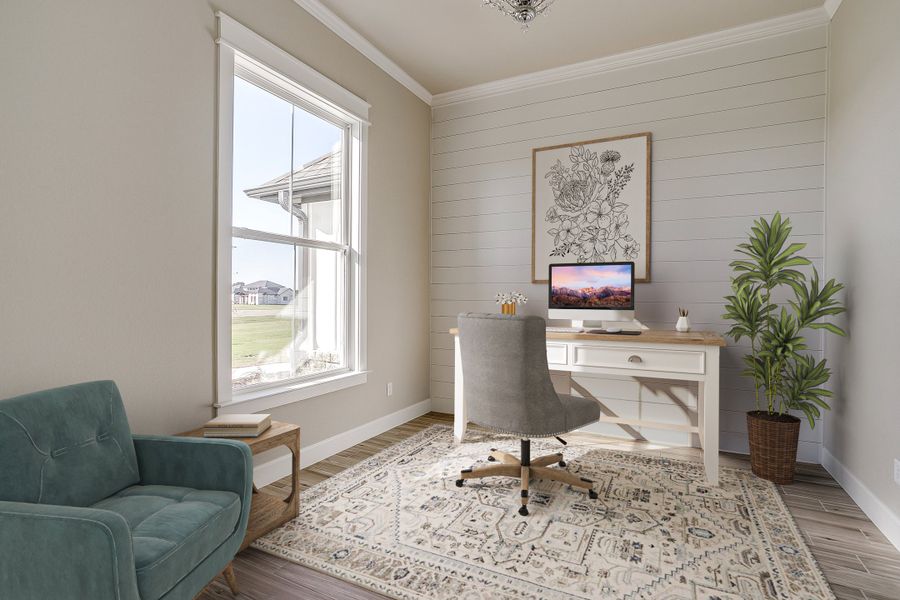 Representative furnished interior of a home built from the The Lubbock by Kenmark Homes in Cotten Creek, Azle (Image 9). Representative furnished interior of a home built from the The Lubbock by Kenmark Homes in Cotten Creek, Azle (Image 9).