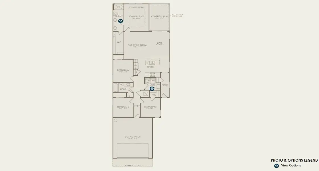 2D floor plan layout for the Drayton by Pulte Homes in Seminole Palms, Palm Coast, FL (Image 5).