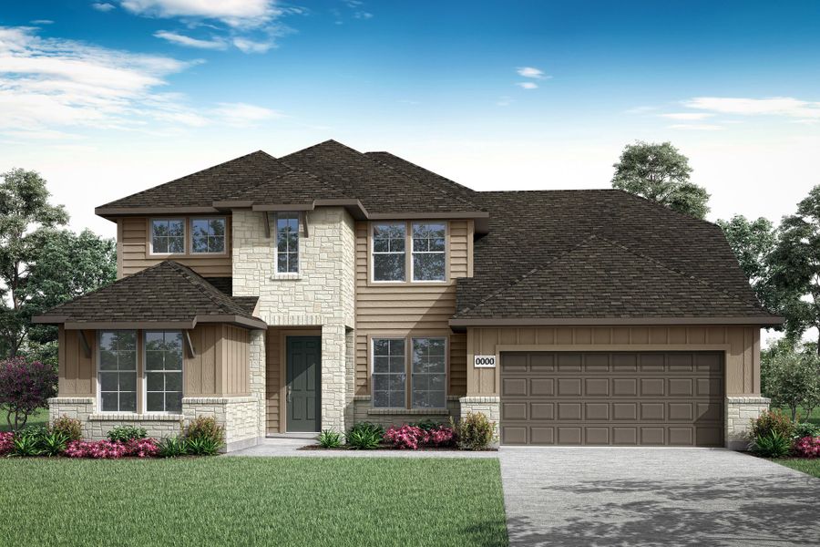 Representative exterior photo of a completed home built from the Logan by Tri Pointe Homes in Painted Tree, McKinney, TX (Image 16).