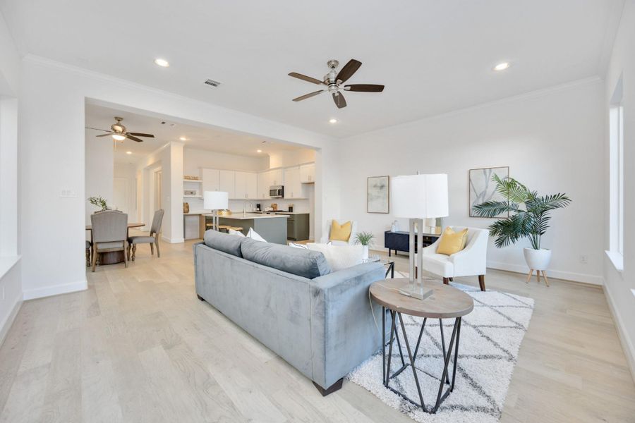 Flexible Space That Grows With YouWhether you’re watching the big game or curling up with a good book, this spacious living room gives you the flexibility to make it your own.