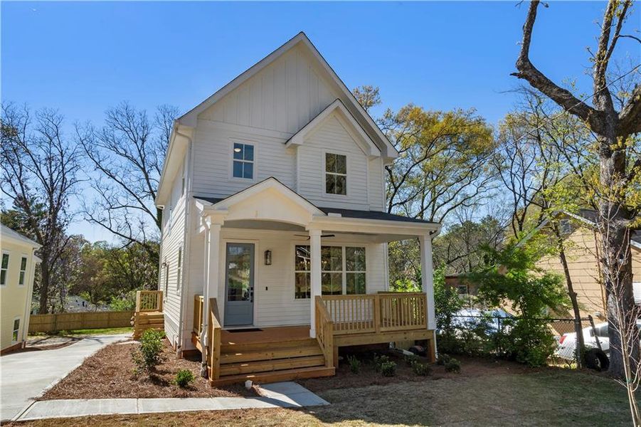 Front exterior of a new home in , Atlanta, GA, highlighting curb appeal (Image 1). Front exterior of a new home in , Atlanta, GA, highlighting curb appeal (Image 1).