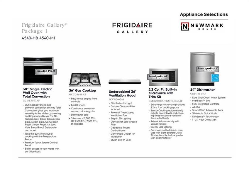 Appliance Selections