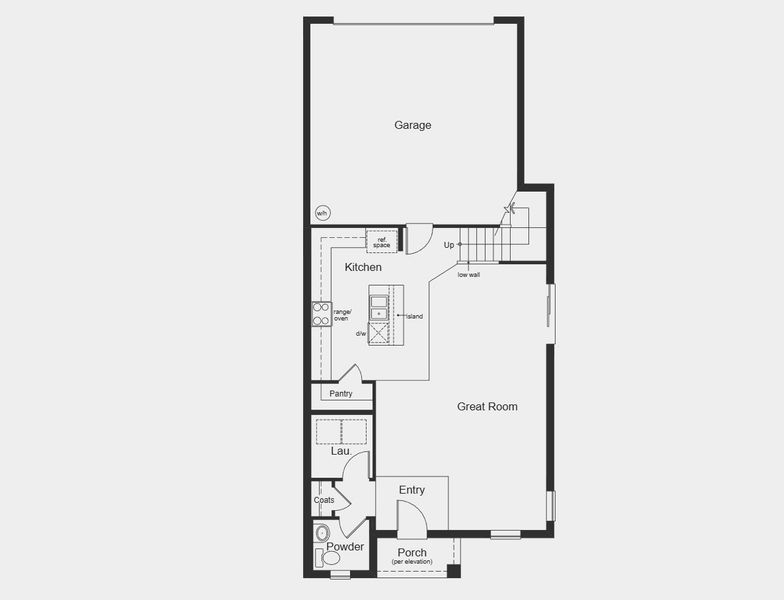 2D floor plan layout for the Plan 1852 by KB Home in The Shores I, St. Cloud, FL (Image 3).