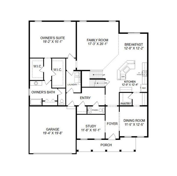 2D floor plan layout for the Nottingham by Keystone Custom Homes in Windermere Farms, Waxhaw, NC (Image 5). 2D floor plan layout for the Nottingham by Keystone Custom Homes in Windermere Farms, Waxhaw, NC (Image 5).