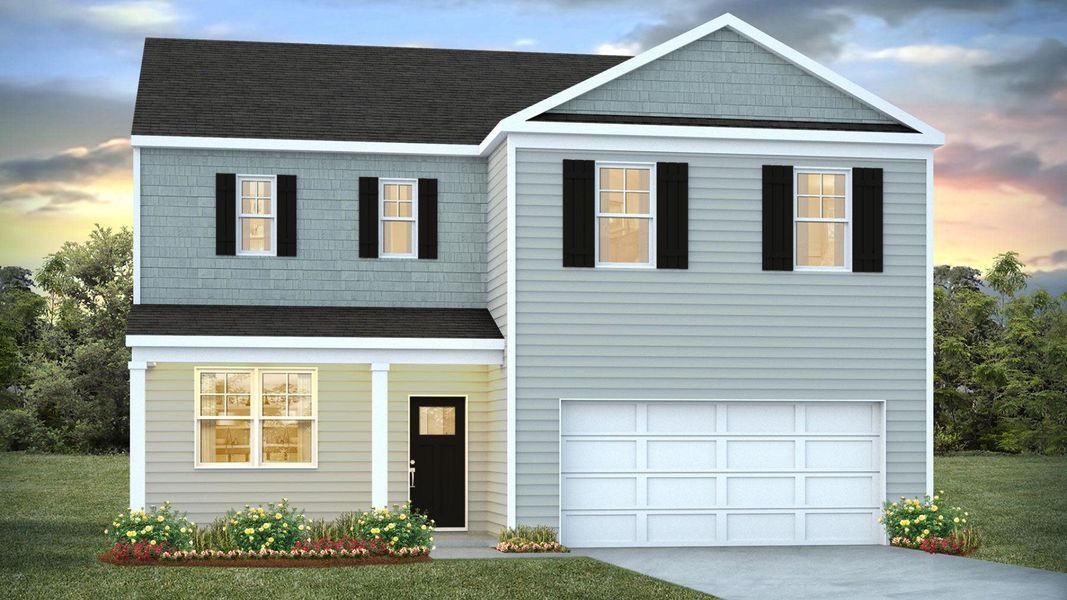 Representative exterior photo of a completed home built from the GALEN by D.R. Horton in The Ranch, Holly Hill, SC (Image 2).