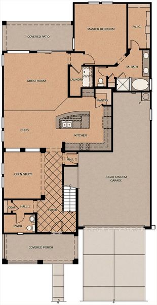 2D floor plan layout for the Greyhound by Fulton Homes in Seaboard at Cooley Station, Gilbert, AZ (Image 3). 2D floor plan layout for the Greyhound by Fulton Homes in Seaboard at Cooley Station, Gilbert, AZ (Image 3).