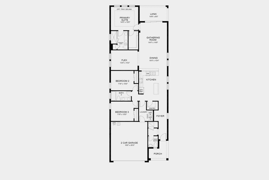 2D floor plan layout for the Saint Vincent by Taylor Morrison in Hillcrest, San Antonio, FL (Image 3).