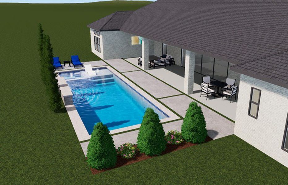 Exterior rendering of this home design in Enchanted Creek, Lucas, TX (Image 4).