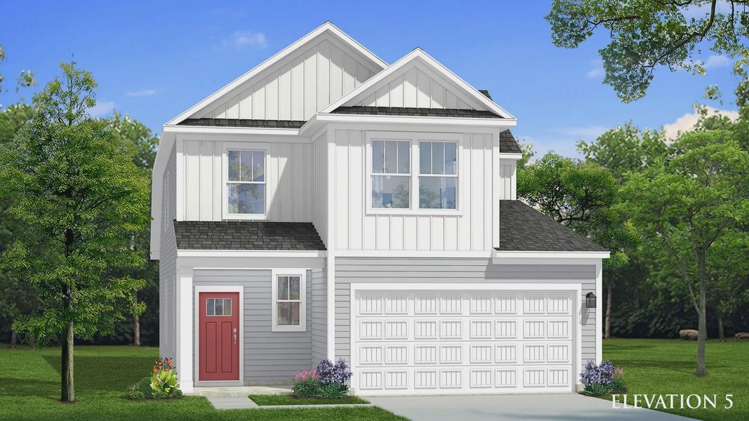 Representative exterior photo of a completed home built from the Freesia by DRB Homes in Pleasant Falls, Moore, SC (Image 29).