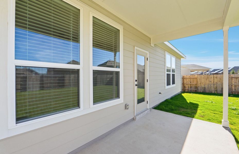 Exterior details and patio area of a home in Sunfield, Buda (Image 29). Exterior details and patio area of a home in Sunfield, Buda (Image 29).