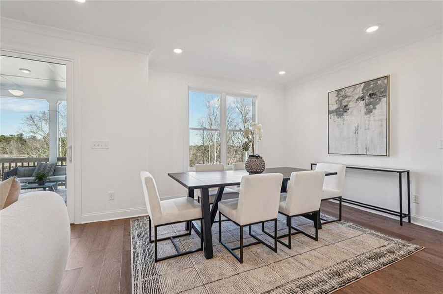 Furnished interior view inside a new home in Millcroft Townhomes, Buford (Image 13). Furnished interior view inside a new home in Millcroft Townhomes, Buford (Image 13).