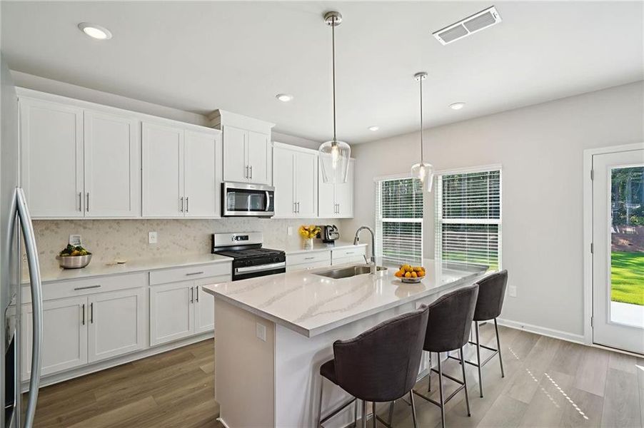 Furnished interior view inside a new home in Parkside at Grayson, Grayson (Image 4).