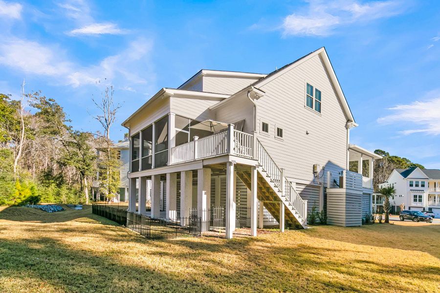 Exterior details and patio area of a home in Overlook at Copahee Sound, Awendaw (Image 30). Exterior details and patio area of a home in Overlook at Copahee Sound, Awendaw (Image 30).