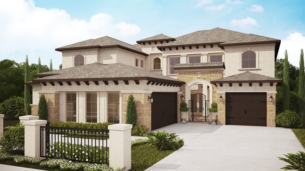 Representative exterior photo of a completed home built from the 4198S by Perry Homes in Santa Rita Ranch Tierra Rosa, Liberty Hill, TX (Image 3).