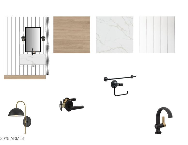 Powder Bathroom - fixed with sconces Powder Bathroom - fixed with sconces