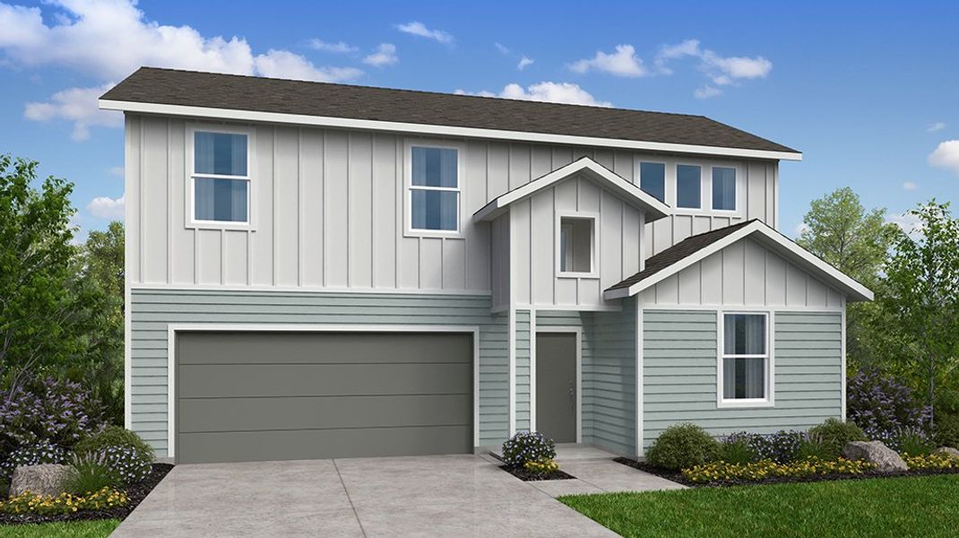 Representative exterior photo of a completed home built from the Oriole by Taylor Morrison in Longview, Del Valle, TX (Image 17).