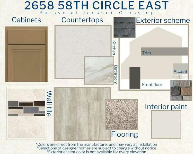 Sample of building materials used in homes in Jackson Crossing, Palmetto (Image 3). Sample of building materials used in homes in Jackson Crossing, Palmetto (Image 3).