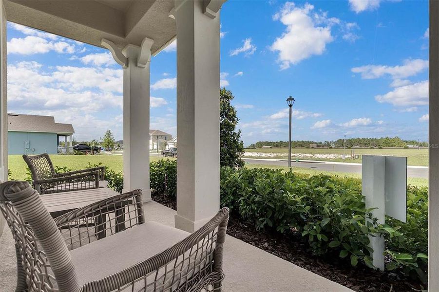 Exterior details and patio area of a home in Harmony West, St. Cloud (Image 2). Exterior details and patio area of a home in Harmony West, St. Cloud (Image 2).