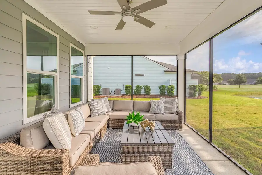 Exterior details and patio area of a home in Sun City Hilton Head, Bluffton (Image 2). Exterior details and patio area of a home in Sun City Hilton Head, Bluffton (Image 2).
