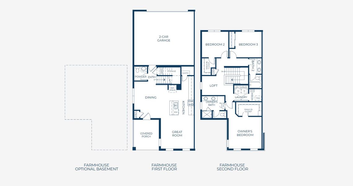 2D floor plan layout for the 2501 by Risewell Homes in Harvest Crossing, Aurora, CO (Image 3).