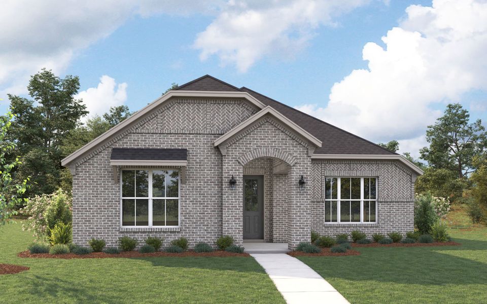 Representative exterior photo of a completed home built from the Buchanan by Mattamy Homes in Bridges at Preston Crossings, Gunter, TX (Image 2). Representative exterior photo of a completed home built from the Buchanan by Mattamy Homes in Bridges at Preston Crossings, Gunter, TX (Image 2).