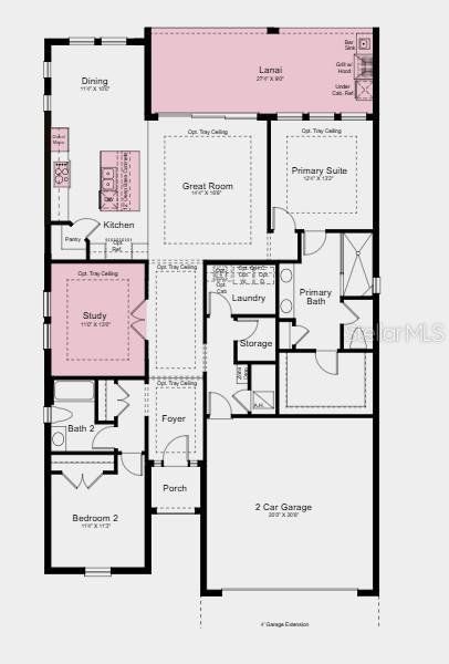 2D floor plan layout of this home in Skye Ranch Community Group Page, Sarasota, FL (Image 5).