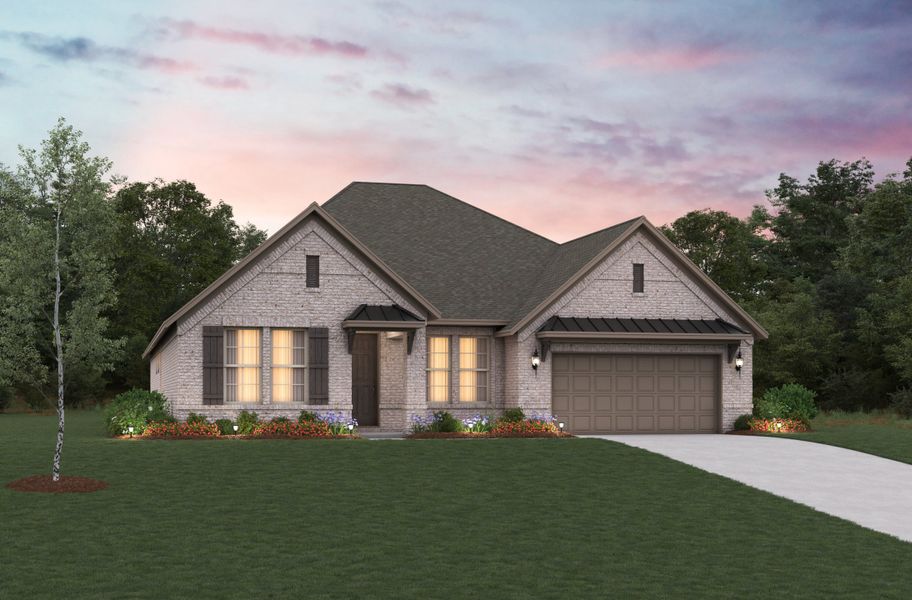 Representative exterior photo of a completed home built from the Driftwood by Beazer Homes in Lovers Landing, Forney, TX (Image 16). Representative exterior photo of a completed home built from the Driftwood by Beazer Homes in Lovers Landing, Forney, TX (Image 16).