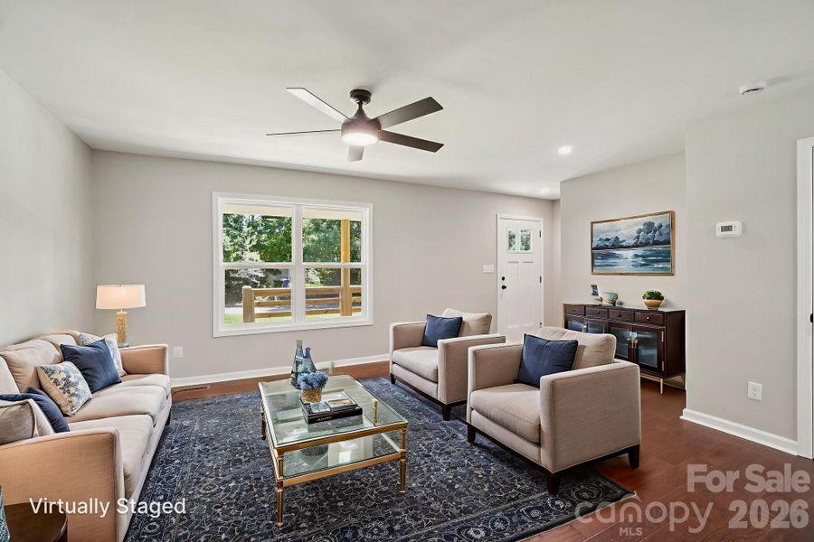 Virtually staged Living Room