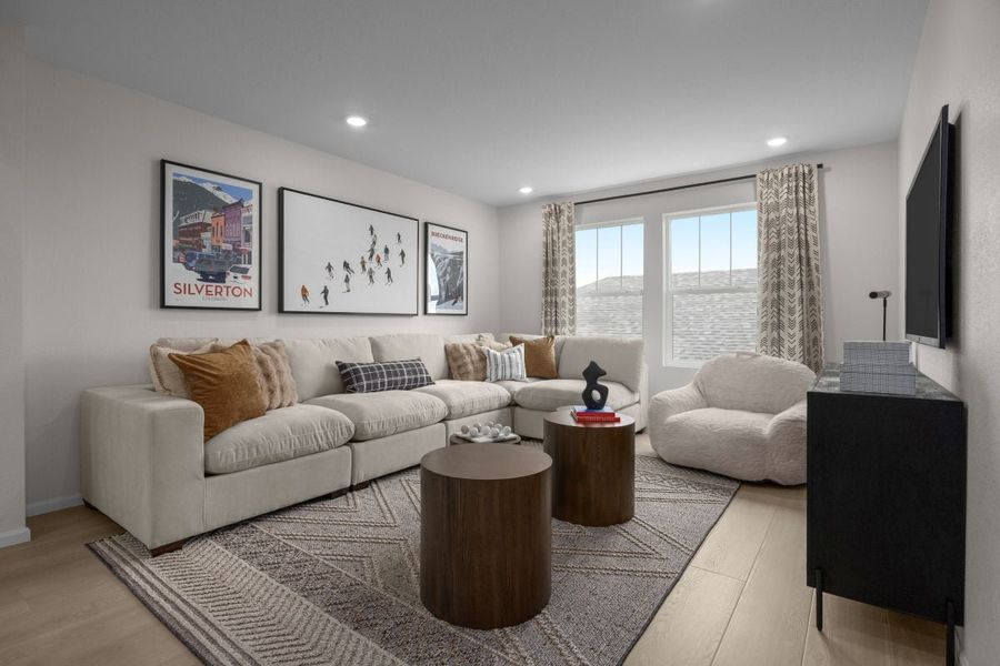 Representative furnished interior of a home built from the 2651 by KB Home in Brighton Crossings, Brighton (Image 8). Representative furnished interior of a home built from the 2651 by KB Home in Brighton Crossings, Brighton (Image 8).
