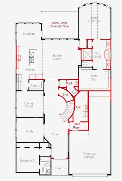 2D floor plan layout of this home in Bridgeland, Cypress, TX (Image 2). 2D floor plan layout of this home in Bridgeland, Cypress, TX (Image 2).