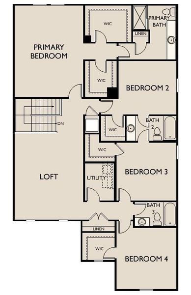 2D floor plan layout of this home in Kendall Grove, McDonough, GA (Image 3).