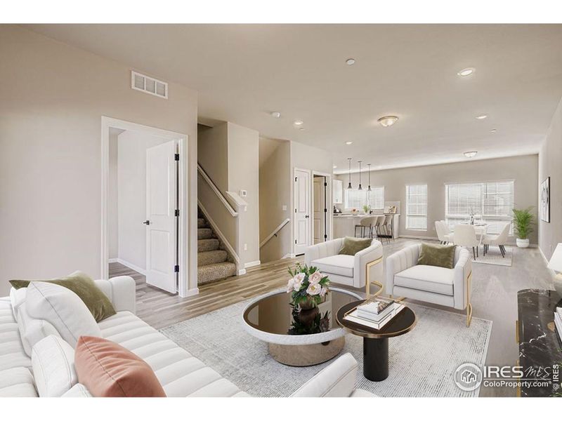 Great room, dining and Kitchen (level 2)