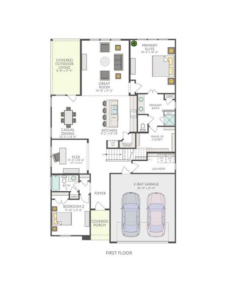 2D floor plan layout of this home in Homestead at Old Settlers Park, Round Rock, TX (Image 3).
