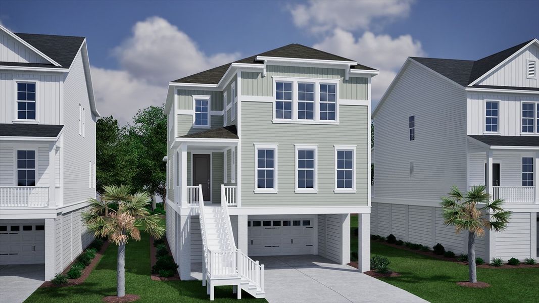 Representative exterior photo of a completed home built from the Harmon - Coastal Collection by Mungo Homes in Long Savanna, Charleston, SC (Image 1). Representative exterior photo of a completed home built from the Harmon - Coastal Collection by Mungo Homes in Long Savanna, Charleston, SC (Image 1).