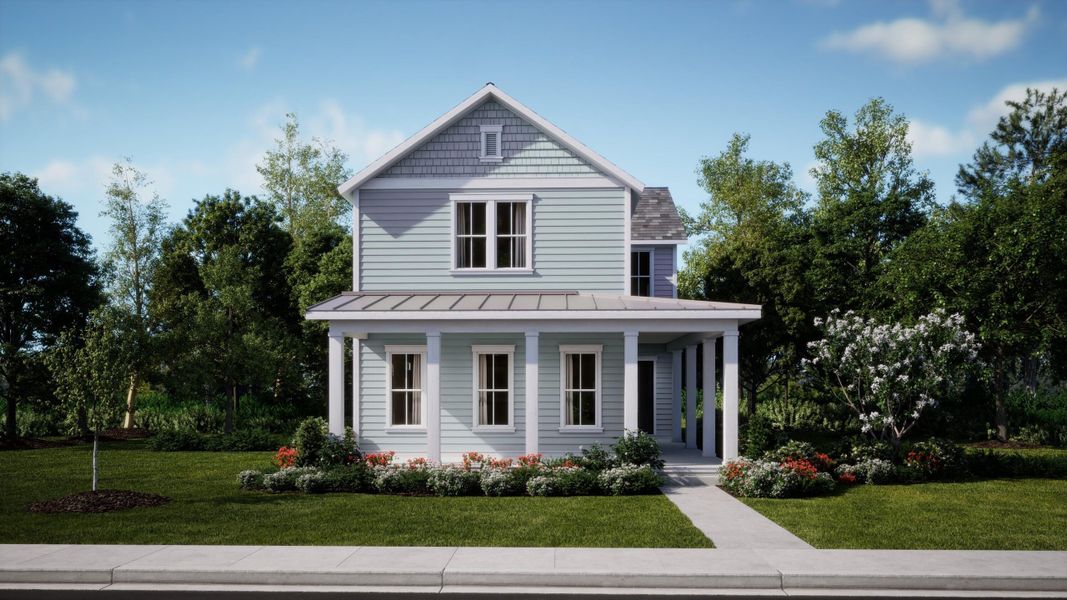 Front exterior of a new home in Heron's Walk at Summers Corner, Summerville, SC, highlighting curb appeal (Image 2).