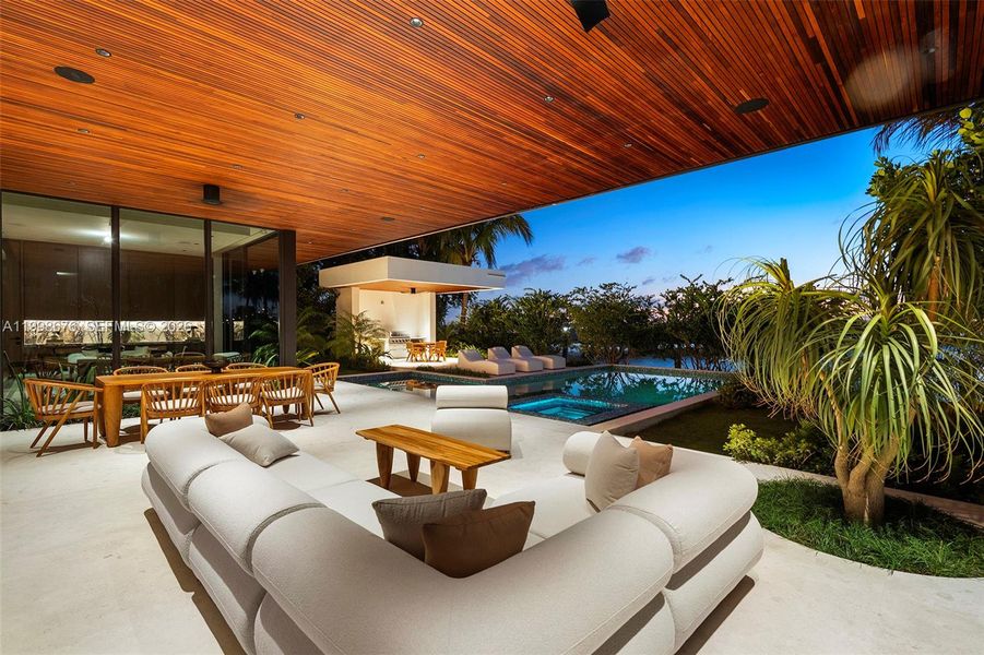 Exterior details and patio area of a home in , Bay Harbor Islands (Image 24).