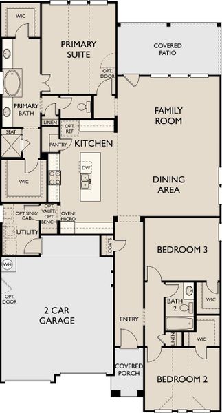 2D floor plan layout of this home in Berry Creek Highlands, Georgetown, TX (Image 3).