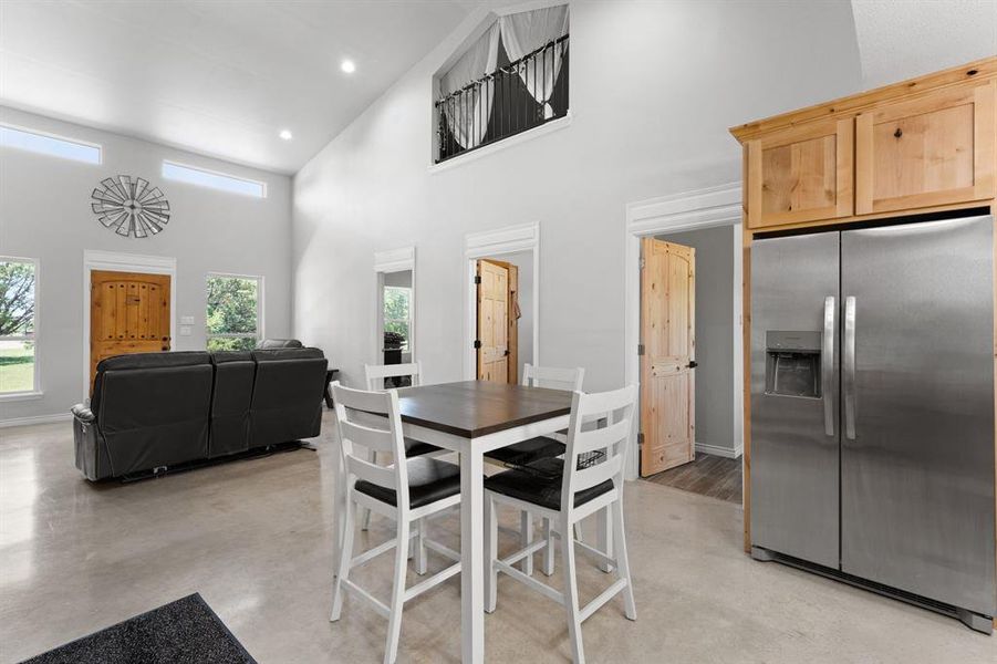 Open Concept living, dining, and kitchen.
