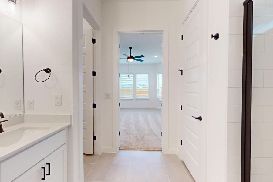 Furnished interior view inside a new home in Cedar Brook, Leander (Image 9). Furnished interior view inside a new home in Cedar Brook, Leander (Image 9).