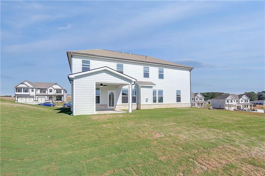 Exterior details and patio area of a home in Grandview at Millers Mill, Stockbridge (Image 3). Exterior details and patio area of a home in Grandview at Millers Mill, Stockbridge (Image 3).