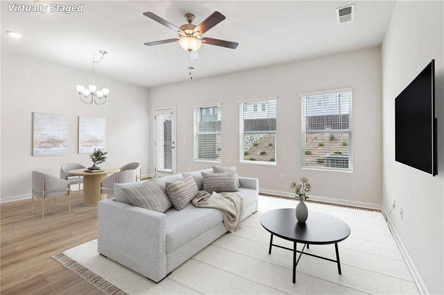 Furnished interior view inside a new home in Cambridge at Towne Center, Hoschton (Image 16).