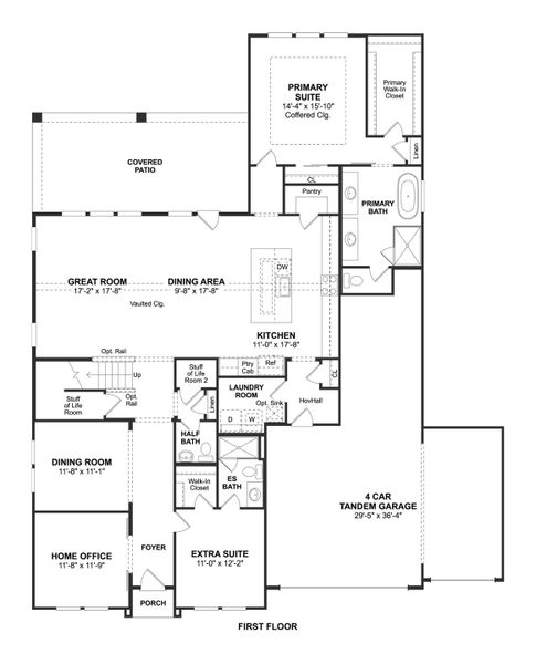2D floor plan layout for the Stirling by K. Hovnanian® Homes in Magnolia Trails, Needville, TX (Image 3). 2D floor plan layout for the Stirling by K. Hovnanian® Homes in Magnolia Trails, Needville, TX (Image 3).