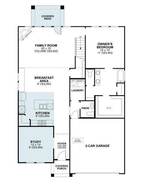 2D floor plan layout of this home in Lily Creek at Sutton Fields, Aubrey, TX (Image 5). 2D floor plan layout of this home in Lily Creek at Sutton Fields, Aubrey, TX (Image 5).